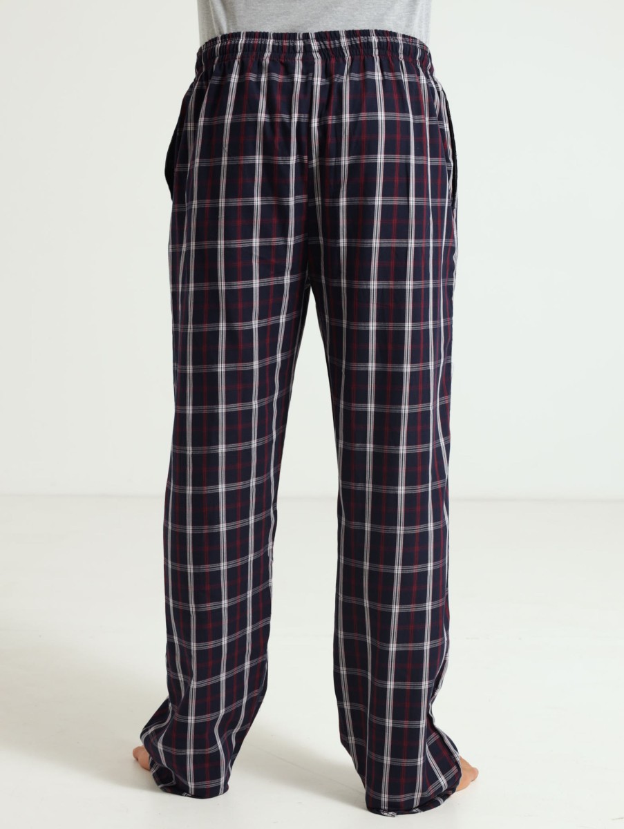 Men Edgars Sleepwear | Check Long Woven Pants - Red - Bersshoes