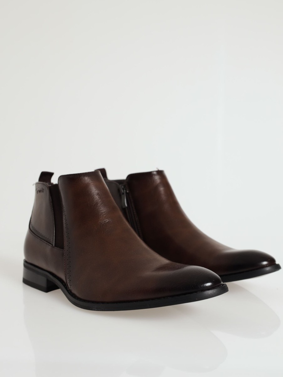 Men Gino Paoli Boots | Chelsea Boot With Gusset - Brown - Bersshoes